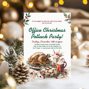 Invitation Fête de Noël au bureau avec repas-partage