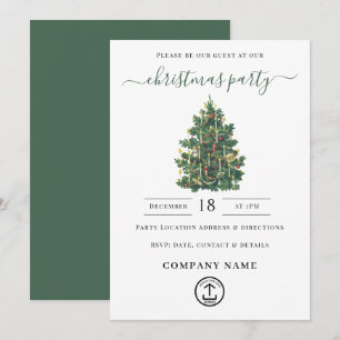 Invitation Fête de Noël au bureau Vacances Élégant Vintage