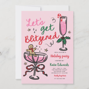 Invitation Fête de Noël au cocktail Blitzened