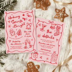 Invitation Fête de Noël au dessin animé pour égayer les espri