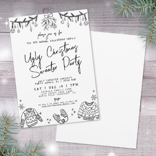 Invitation Fête de Noël au Pull de Noël Moche Dessiné à la Ma