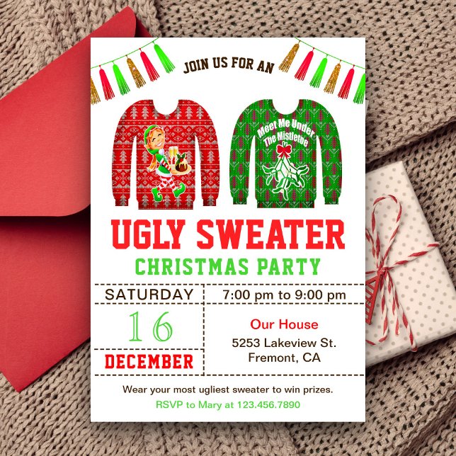 Invitation Fête de Noël au pull moche (Créateur téléchargé)