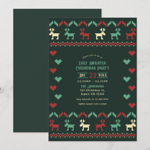 Invitation Fête de Noël au pull moche de gui de minuit