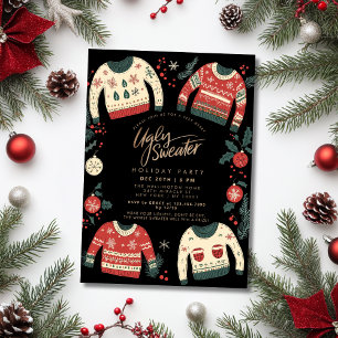 Invitation Fête de Noël au pull moche de Noël