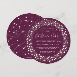 Invitation Fête de Noël aux aurores de fraises rondes
