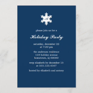 Invitation Fête de Noël avec du charme de flocons de neige
