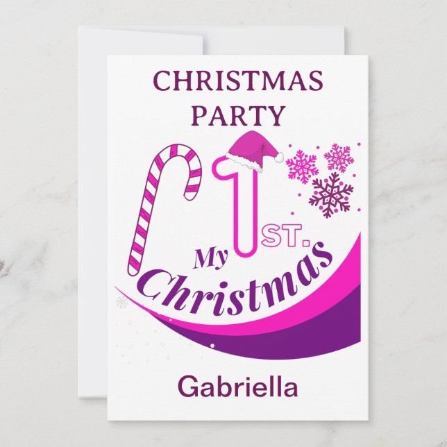 Invitation Fête de Noël Baby "Mon 1er Noël" (Devant)