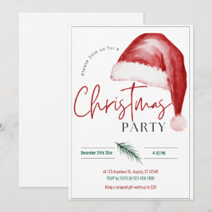 Invitation Fête de Noël Big Santa Hat