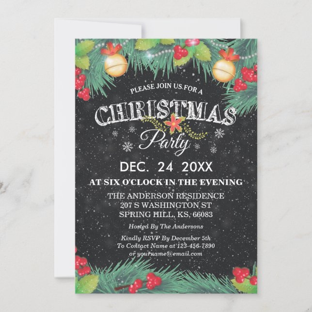 Invitation Fête de Noël botanique de la Réunion de famille de (Devant)