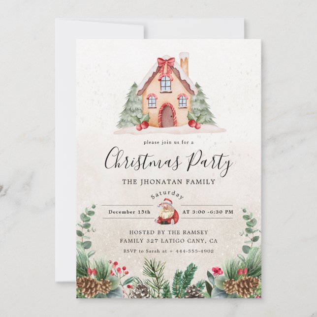 Invitation Fête de Noël Botanique d'Hiver (Devant)