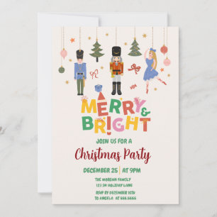 Invitation Fête de Noël Casse-Noisette Joyeuse et Lumineuse