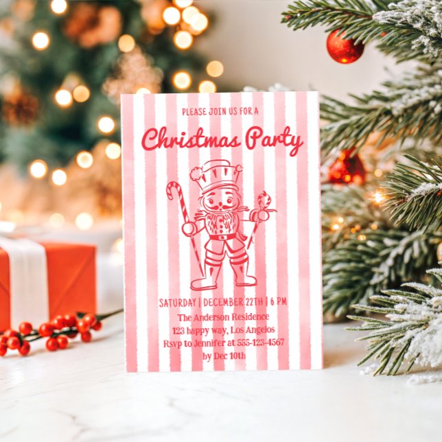Invitation Fête de Noël Casse-Noisette Rouge (Créateur téléchargé)