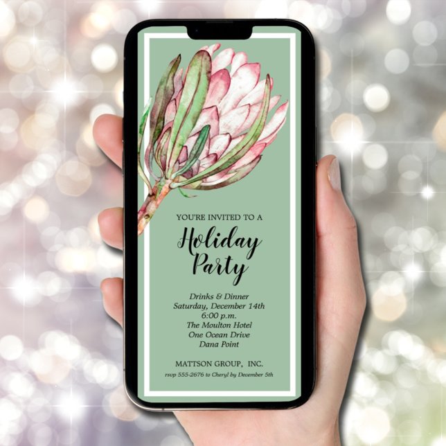 Invitation Fête de Noël Chic Floral (Chic Floral Holiday Christmas Party Invitations - INSTANT DOWNLOAD and/or PRINTED)