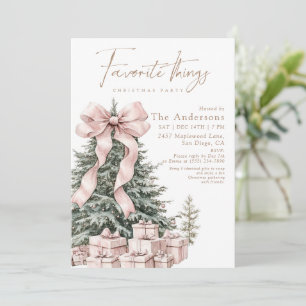 Invitation Fête de Noël Choses Préférées Aquarelle
