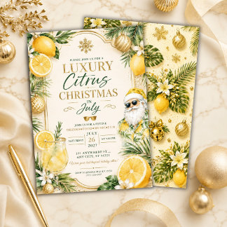 Invitation Fête de Noël Citrus Luxe en Juillet