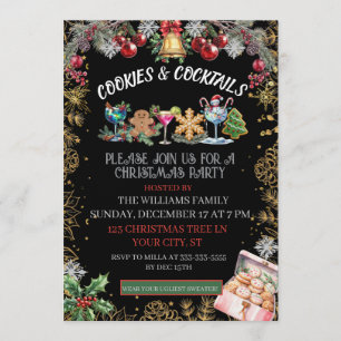 Invitation Fête de Noël Cocktails & Cookies 
