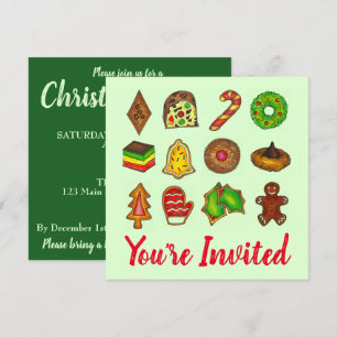Invitation Fête de Noël Cookie Swap Holiday Open House
