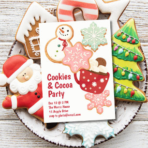 Invitation Fête de Noël Cookies & Cocoa