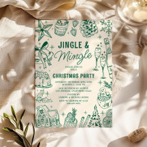 Fête de Noël Cozy Green Doodle