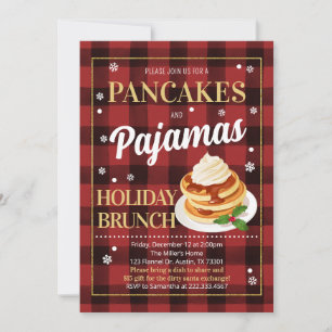 Invitation Fête de Noël Crêpes et Pyjamas