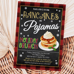 Invitation Fête de Noël Crêpes et Pyjamas