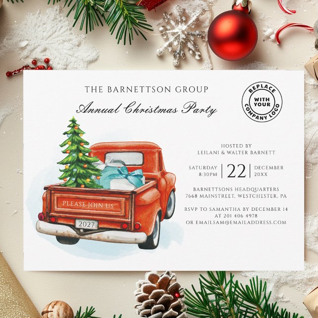 Invitation Fête de Noël d'affaires (Annual Business Christmas Holiday Party Invitation)