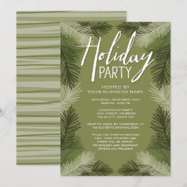 Invitation Fête de Noël d'affaires Branches d'arbre de pin ru