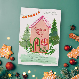 Invitation Fête de Noël dans une maison de famille adorable