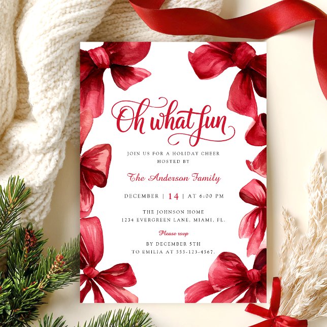 Invitation Fête de Noël de Bow (Créateur téléchargé)