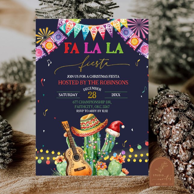 Invitation Fête de Noël de Falala Fiesta Cactus (Créateur téléchargé)