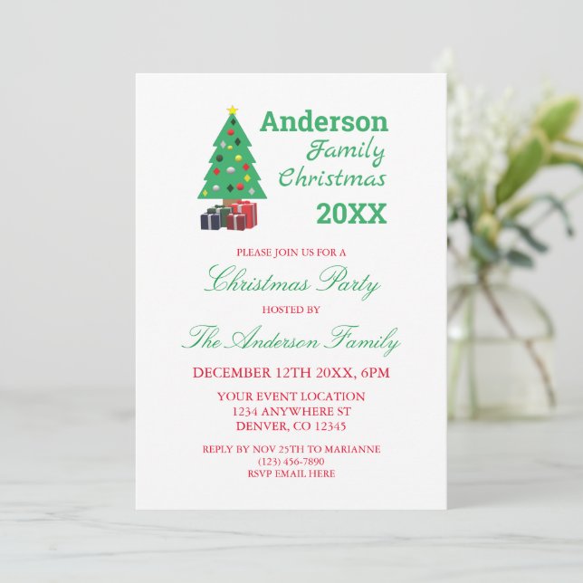 Invitation Fête de Noël de famille (Debout devant)