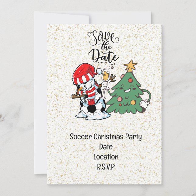 Invitation Fête de Noël de football Enregistrer la date (Devant)
