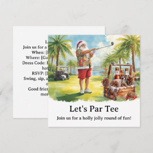 Invitation Fête de Noël de golf, allons-y avec le Père Noël