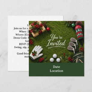 Invitation Fête de Noël de golf, Par-tons ! 