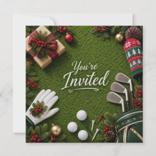 Invitation Fête de Noël de golf, Par-tons ! 