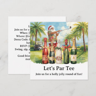 Invitation Fête de Noël de golf Par-tons avec le Père Noël