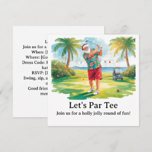 Invitation Fête de Noël de golf Par-tons avec le Père Noël