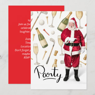 Invitation Fête de Noël de golf sur le thème du Père Noël
