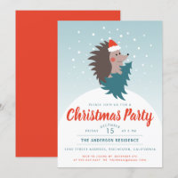 Fête de Noël de Hérisson mignonne et moderne