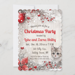 Invitation Fête de Noël de Kitten et Berries Editable
