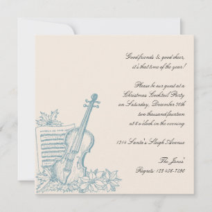 Invitation Fête de Noël de la Musique blanche et bleue d'hive