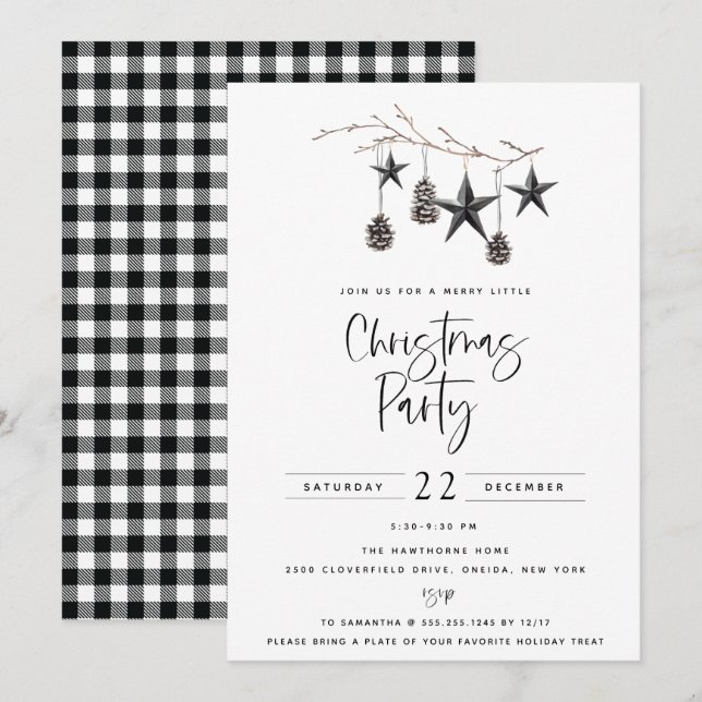 Invitation Fête de Noël de la nature (Devant / Derrière)