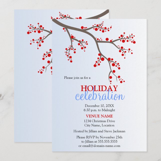 Invitation Fête de Noël de la succursale du Berry d'hiver (Devant / Derrière)