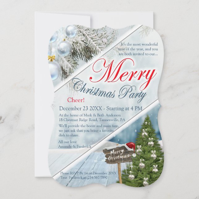 Invitation Fête de Noël de l'année (Devant)