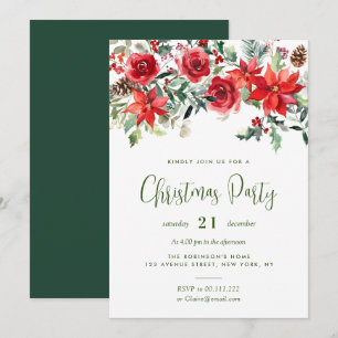 Invitation Fête de noël de l'aquarelle