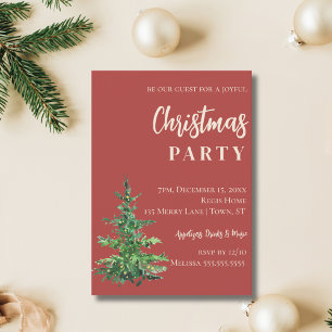 Invitation Fête de Noël de l'Aquarelle Minimale