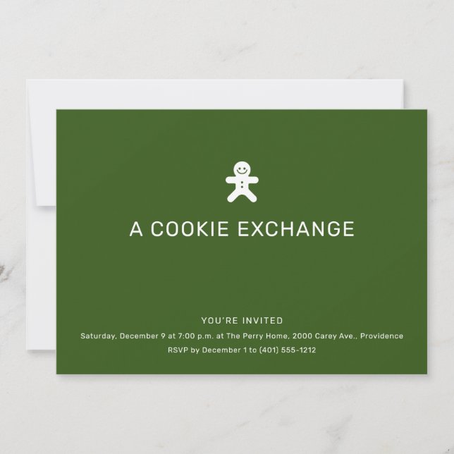 Invitation Fête de Noël de l'échange de cookies (Devant)