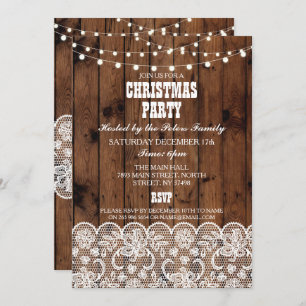 Invitation Fête de Noël de l'Ouest du pays rustique