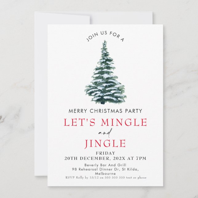 Invitation Fête de Noël de Mingle Jingle  (Devant)
