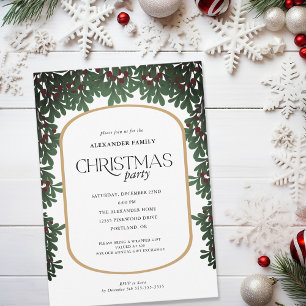 Invitation Fête de Noël de Noël de Mistletoe